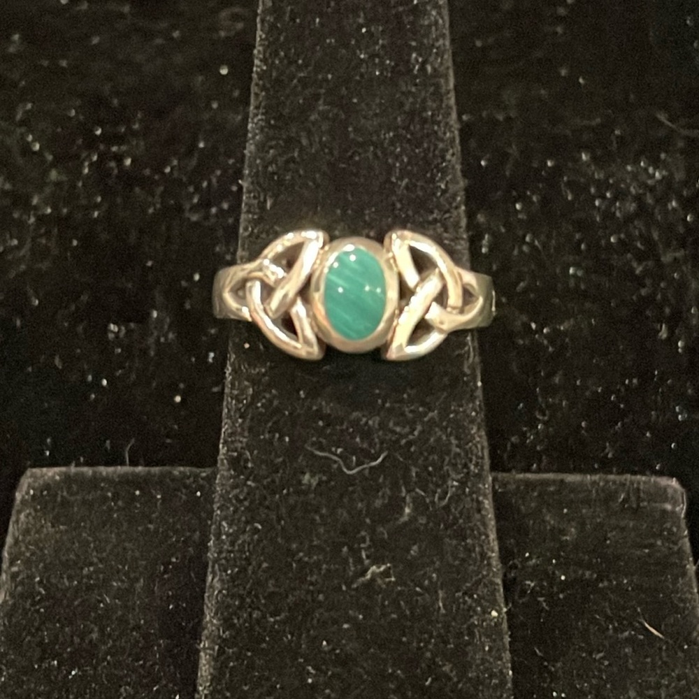 Sterling Silver and Malachite Ring